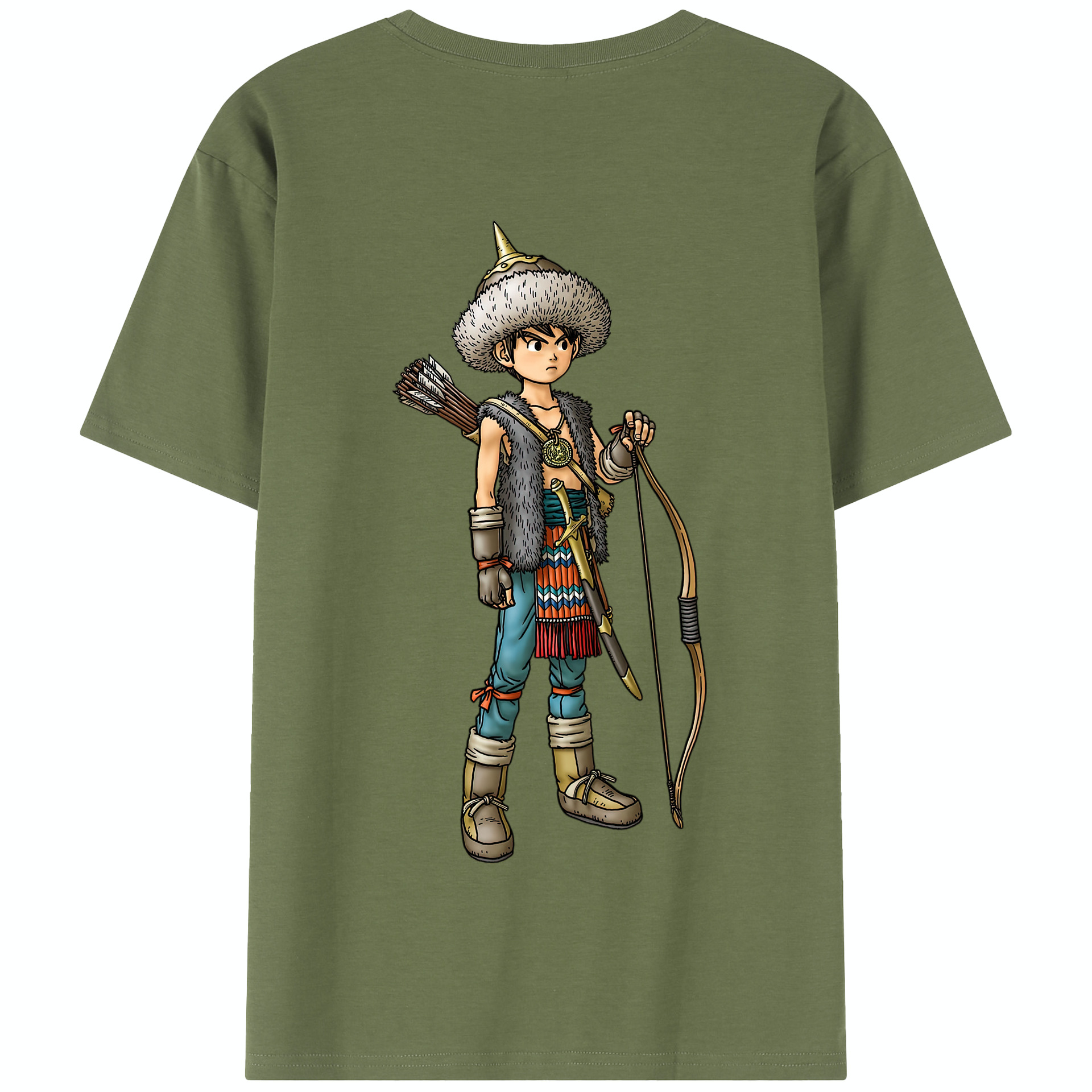 （画像用） ドラゴンクエスト Doragon Kuesuto Dragon Quest 綿100％半袖Tシャツ（背面プリント）